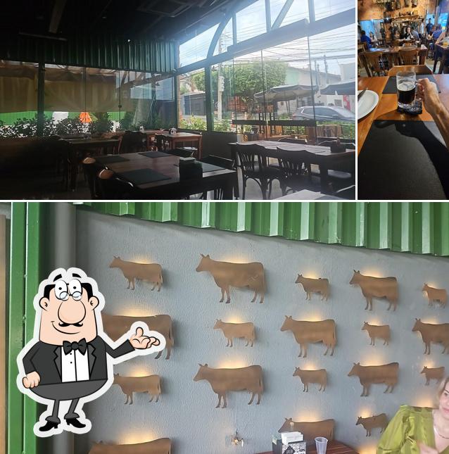 Sente em uma das mesas no Restaurante e Açougue Faveri Carnes & Cia