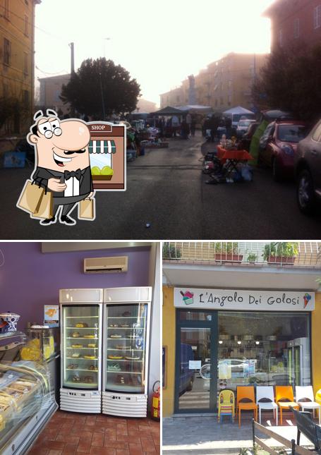 Questa è la immagine che mostra la esterno e interni di Gelateria L'Angolo dei Golosi