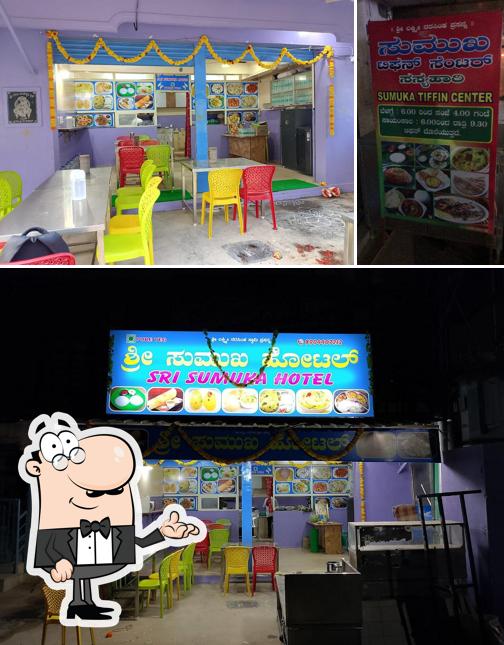 The restaurant's interior and pizza