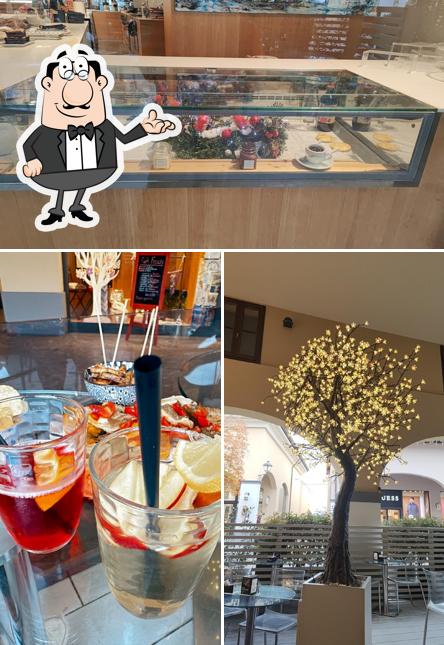 La interni e cibo del ristorante