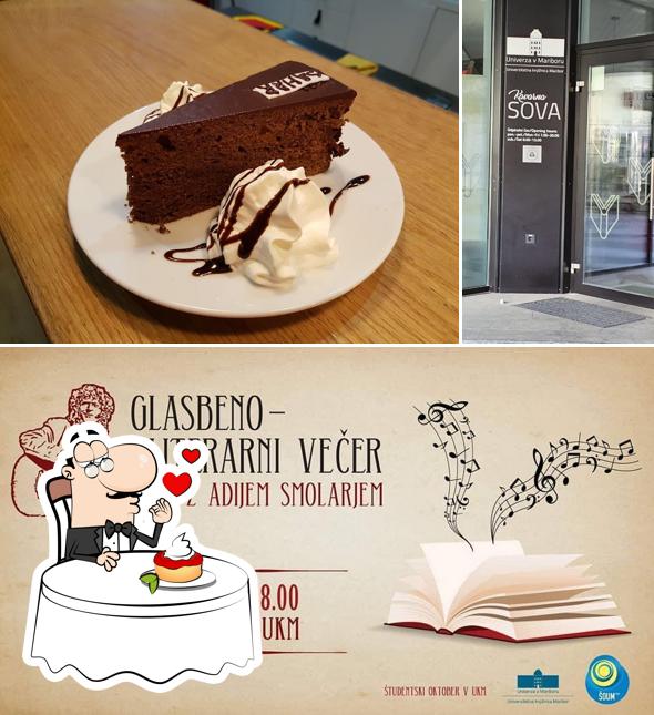 Kavarna Sova offre un'ampia selezione di dolci