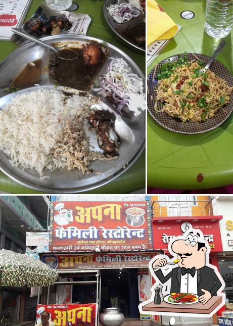 The photo of food and exterior at Apna family Restaurant