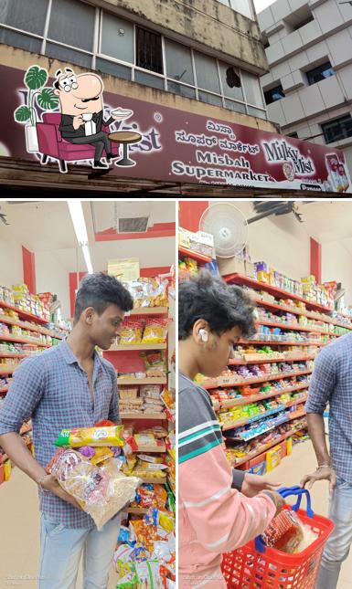 Take a seat at one of the tables at Misbah Supermarket