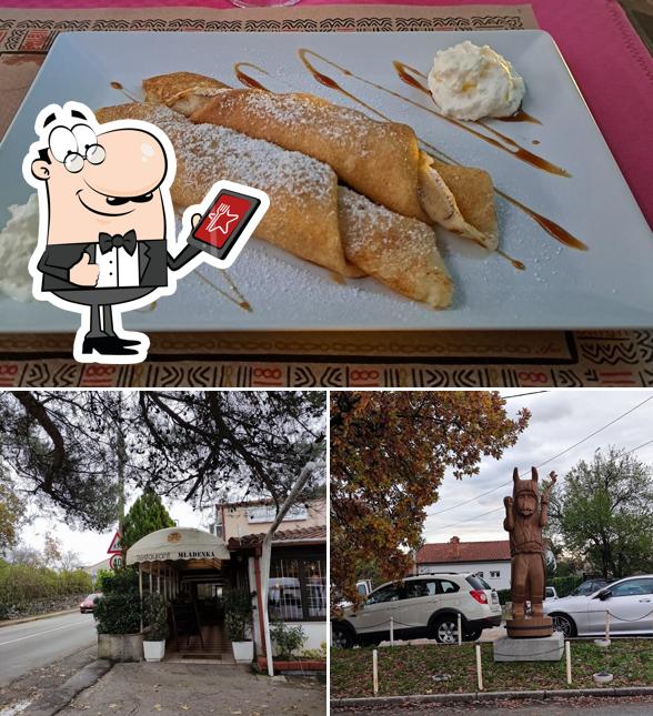 La foto della esterno e cibo di Restoran Mladenka