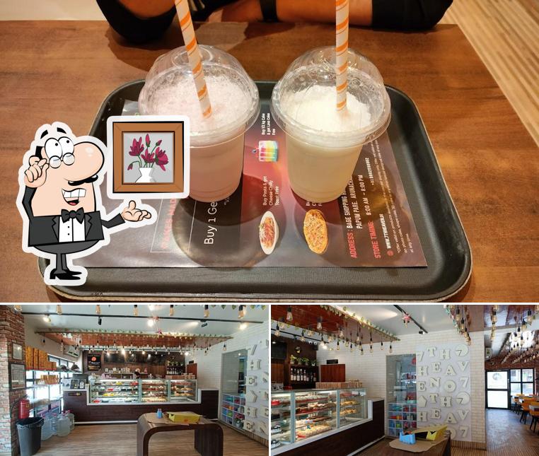 The restaurant's interior and food