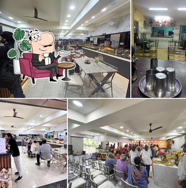The interior of Udupi Gokarna Cafe