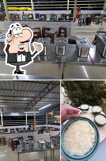 The photo of Moms kitchen’s interior and food