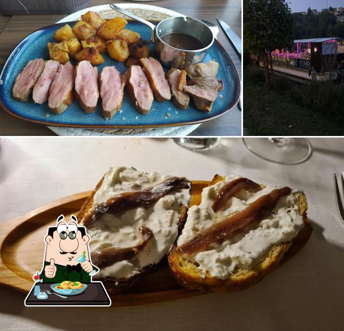 Dai un’occhiata alla foto che raffigura la cibo e esterno di Al Corbara Bistrot sull'Adda