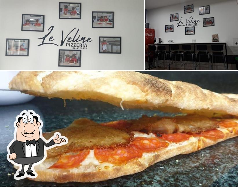 La immagine di interni e cibo da Le Veline Pizzeria Da Asporto