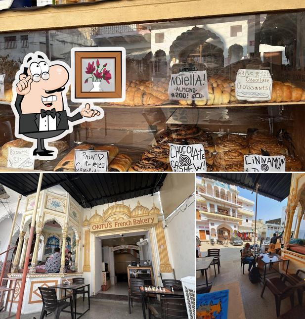 The interior of Chotu's French bakery and South Indian Food Pushkar