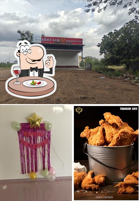 The image of Thangam Cafe’s food and exterior
