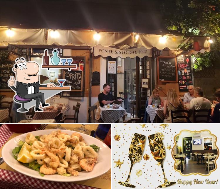Gli interni di Antica Osteria Ponte Sisto