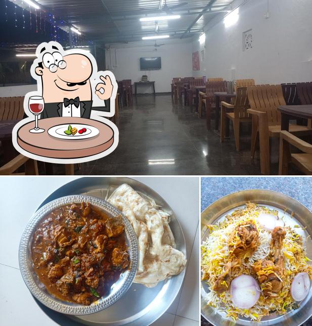 Among various things one can find food and interior at Vishnupriya family dhaba