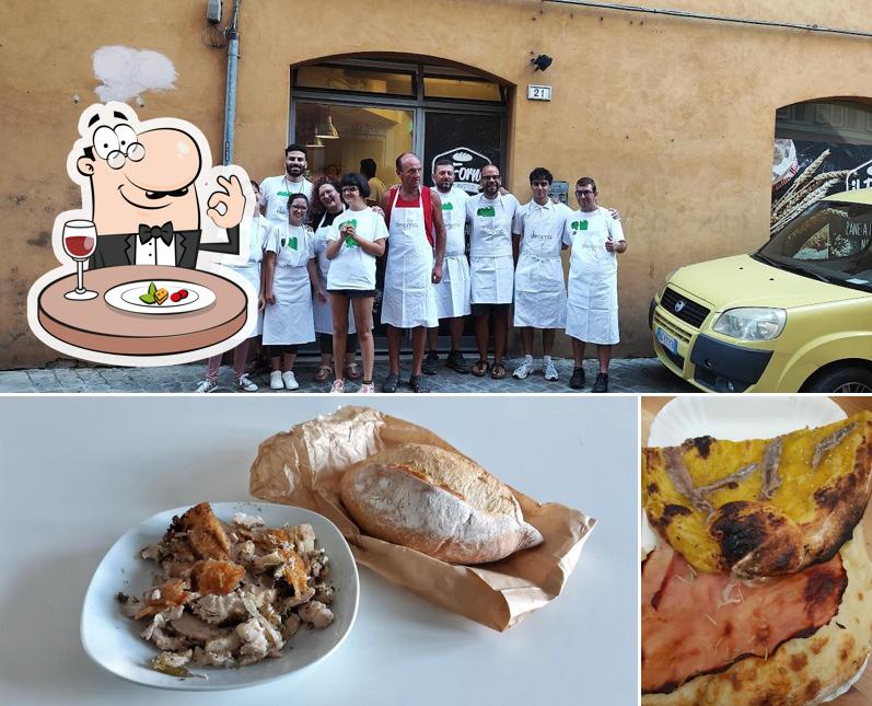 La cibo e esterno del ristorante