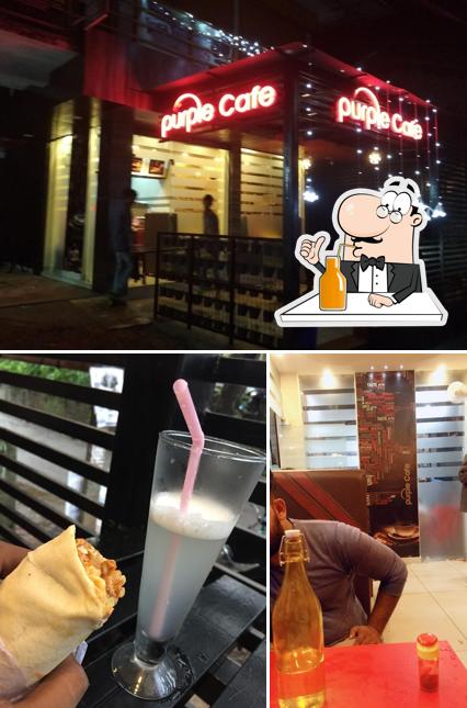 Enjoy a beverage at Purple Cafe