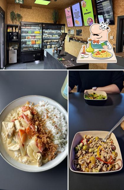 Dai un’occhiata alla immagine che mostra la cibo e interni di freshfood station