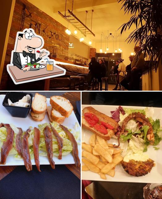 La cibo e bancone da bar del ristorante