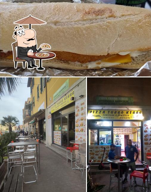 Tra le varie cose da Pizza Turbo Kebab si possono trovare la esterno e cibo