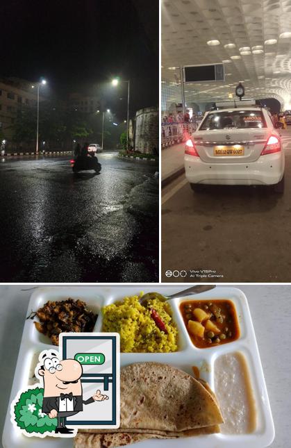 The image of Popular Veg’s exterior and food