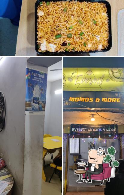 The picture of interior and food at Everest Momos & More