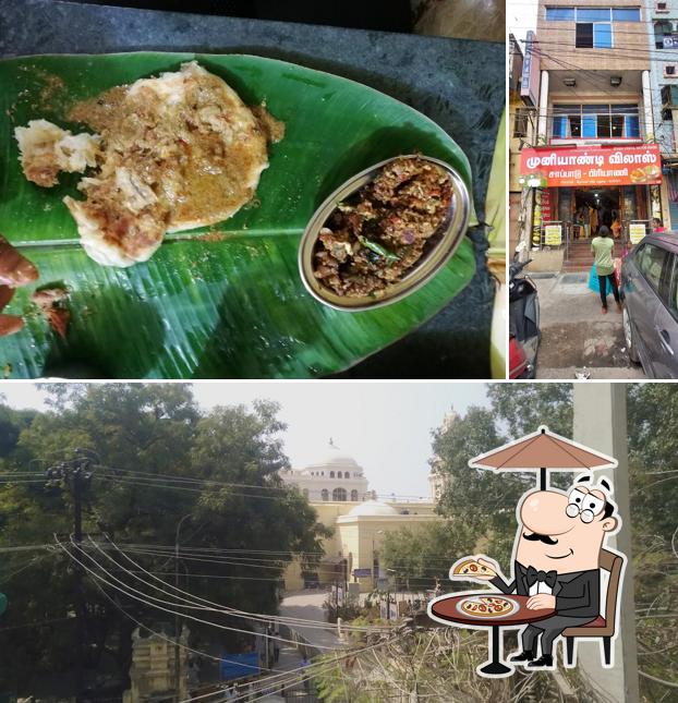 The image of exterior and food at Muniyandi Vilas
