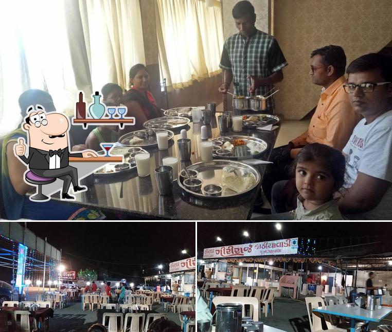 The interior of Hotel Giriraj Kathiyawadi