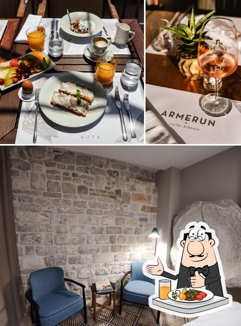 Questa è la immagine che mostra la cibo e interni di Armerun Heritage Hotel & Residences
