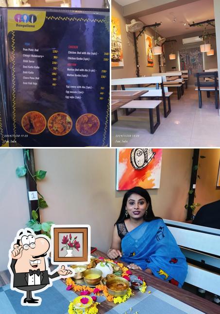 The photo of interior and food at Bangaliana restaurant ,,বাঙালিয়ানা