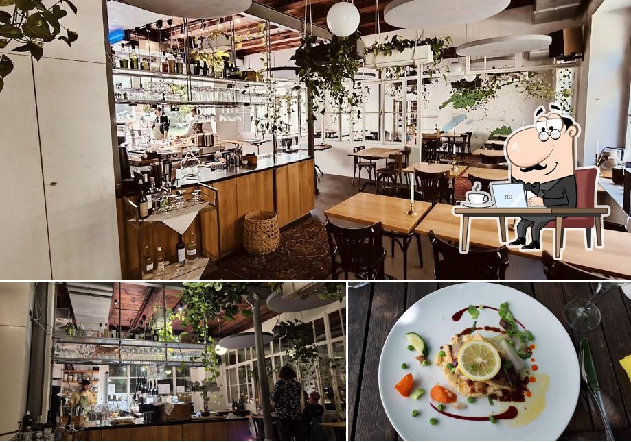 La interni e cibo del ristorante