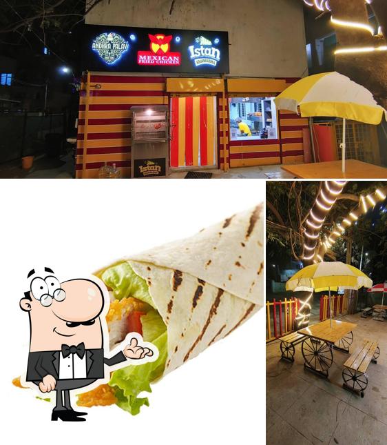 The picture of Mexican Fried Chicken’s interior and food