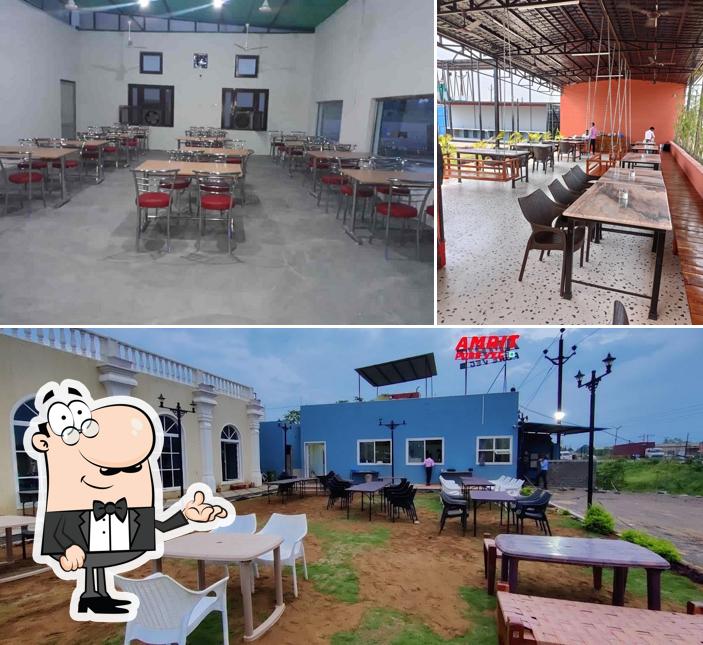 The interior of Amrit Dhaba (Pure vegetarian)