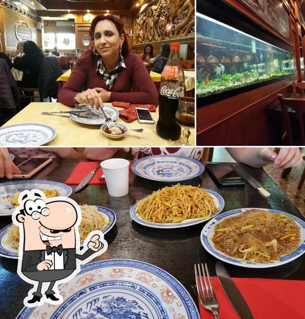 La interni e cibo del ristorante