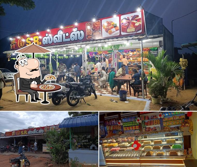 The picture of exterior and interior at SR SWEETS