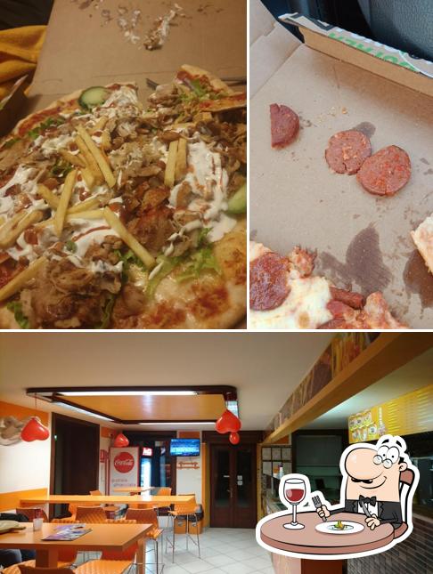 Tra le diverse cose da House of Pizza e Kebab si possono trovare la cibo e interni