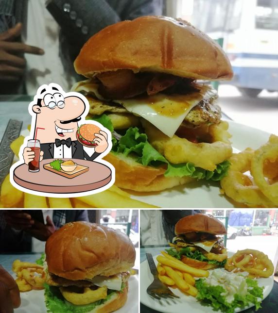 Get a burger at Blue Haven Restaurant