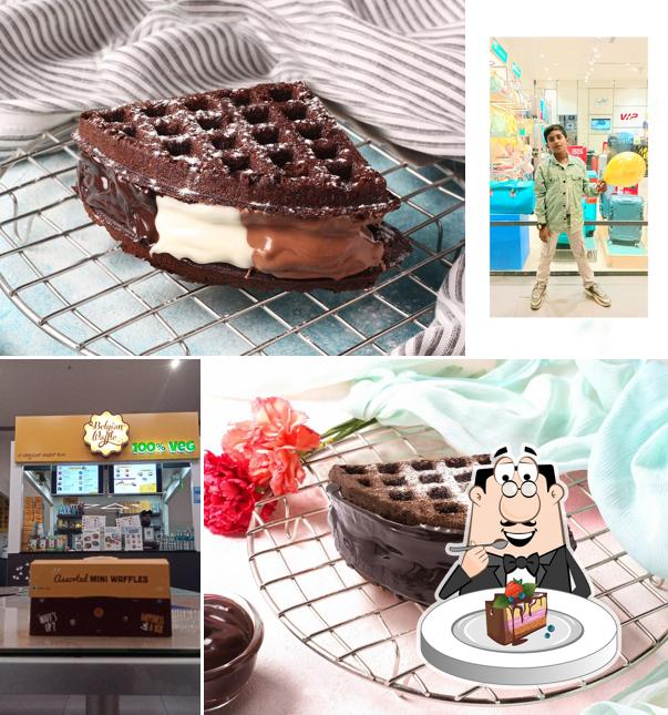 Chocolate cake at The Belgian Waffle Co