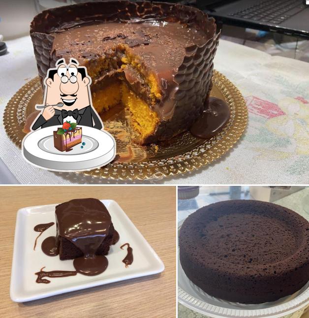 Bolo de chocolate em La Boleria Confeitaria