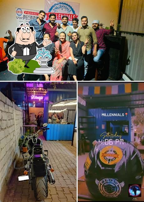 The exterior of Millennials moto cafe