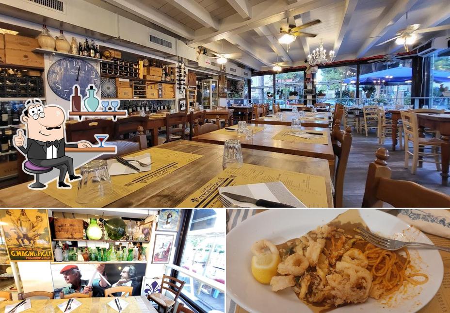 La interni e cibo del ristorante