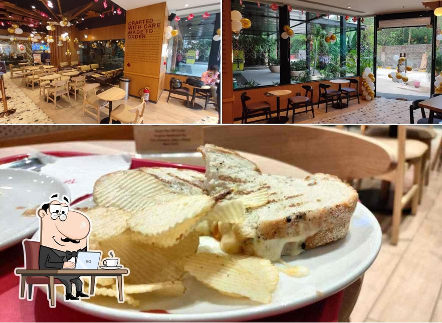 The photo of Tim Hortons’s interior and food