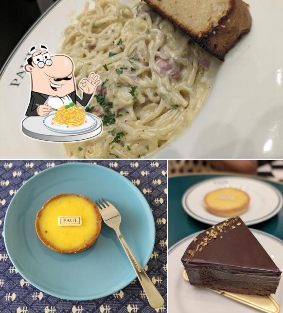 Spaghetti carbonara at PAUL