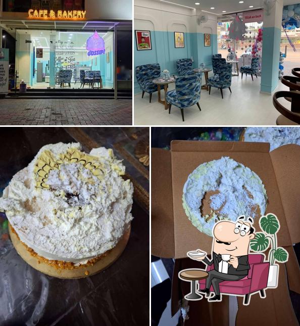 The restaurant's interior and food