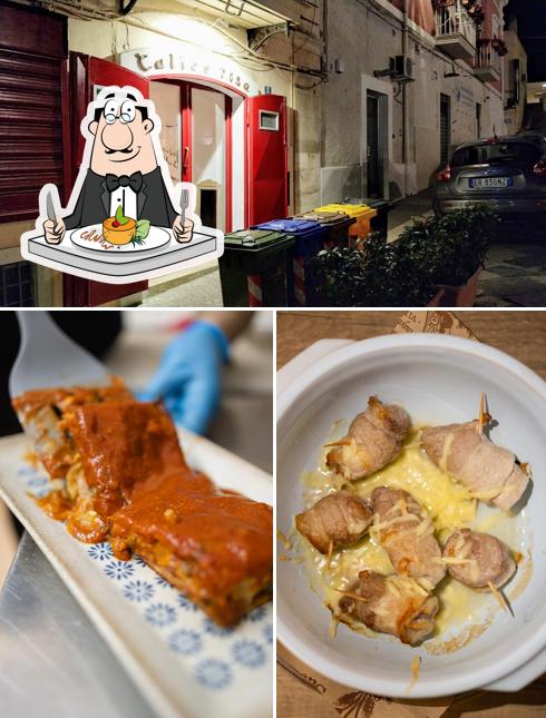 Dai un’occhiata alla foto che mostra la cibo e esterno di Calice rosa