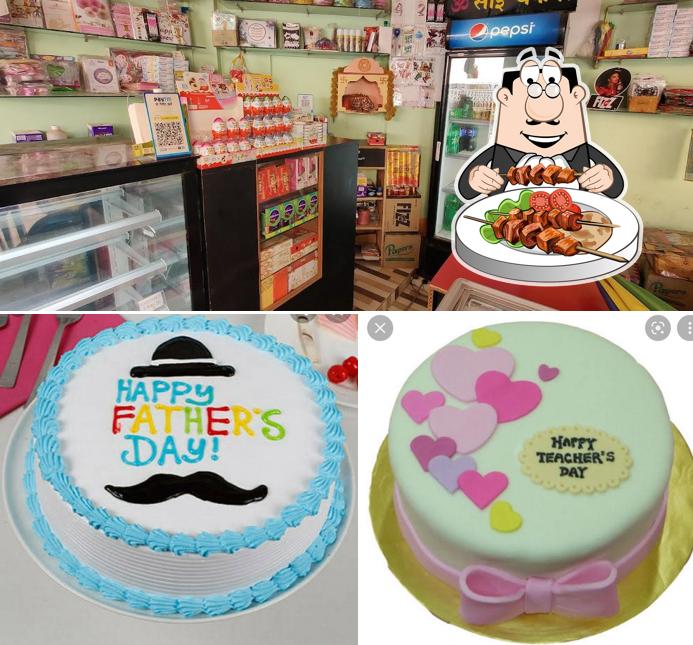 Check out the image showing food and interior at OM SAI BAKERY