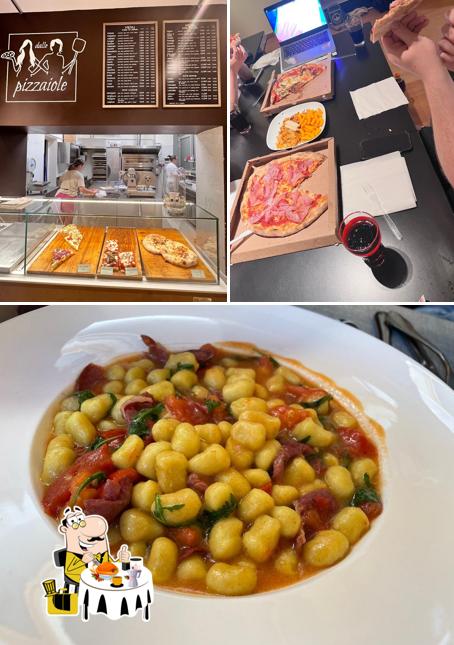Tra le diverse cose da Dalle Pizzaiole si possono trovare la cibo e interni