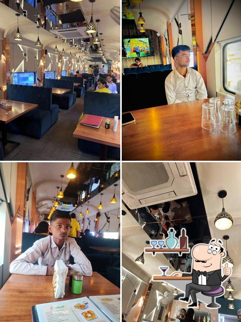 The interior of Tundla Heritage Rail Coach Restaurant