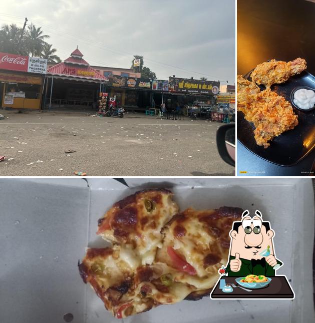 The image of food and exterior at Mr.Burger