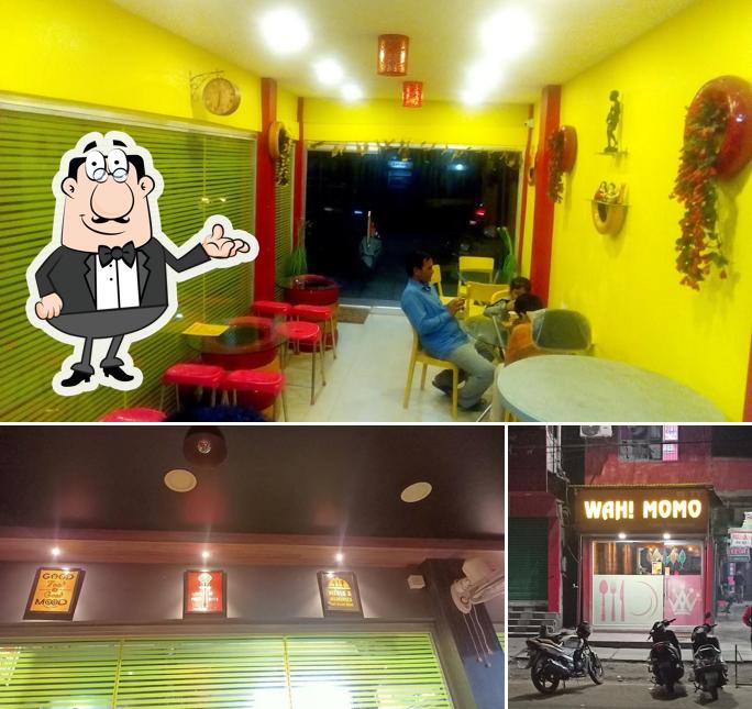 Among different things one can find interior and exterior at Wah! Momo