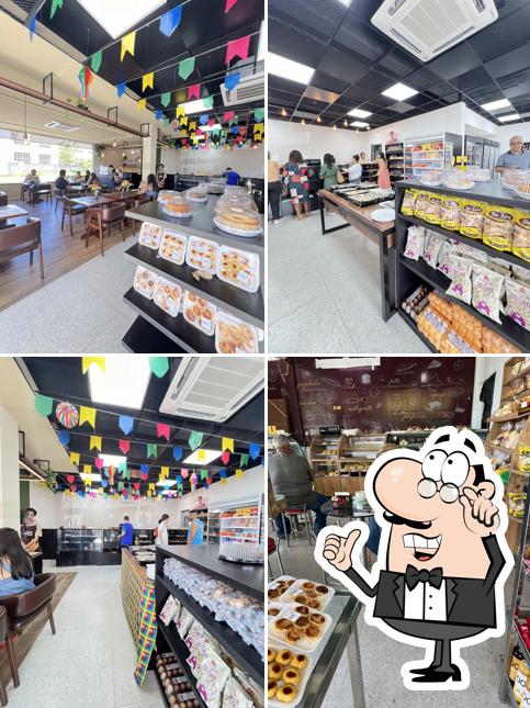 O interior do Deli Pães Padaria e Cafeteria