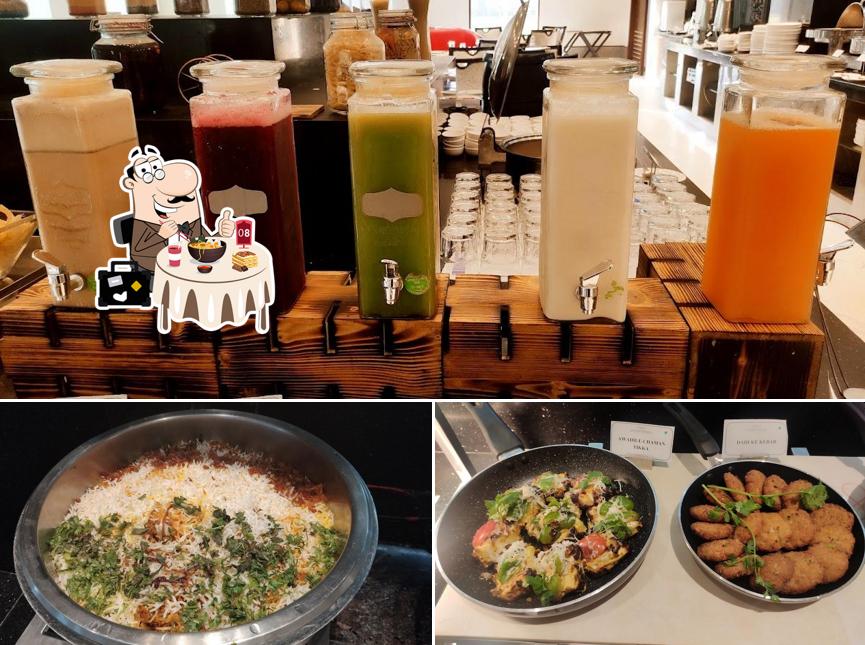 Take a look at the photo showing food and beverage at Flavours Restaurant by Manjeera sarovar premier